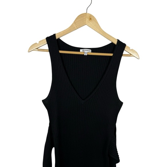 Good American Women’s Rib Knit Tie Waist Side Slit Midi Dress Black Size M (2) - Picture 11 of 16
